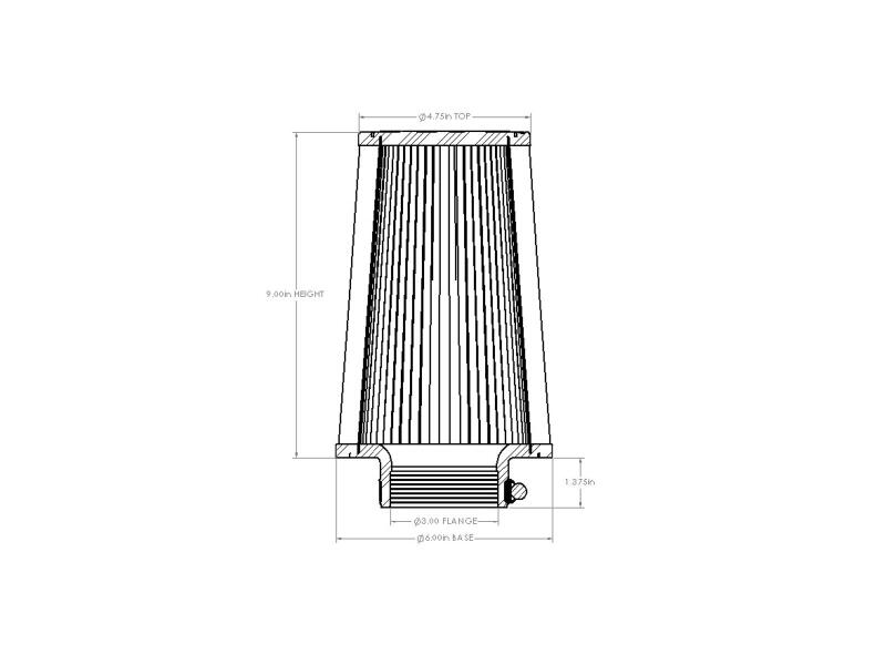 Picture of aFe Universal D2 Dura Dry Air Filter - 21-30028V