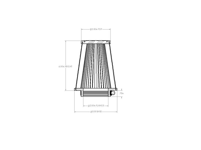 Picture of aFe Universal D2 Dura Dry Air Filter - 21-30506V