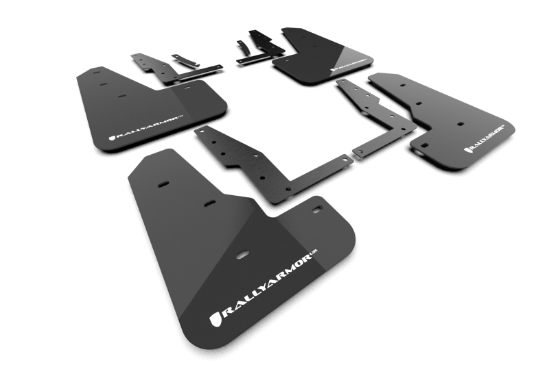 Picture of Rally Armor RAL Classic Blk Flap/Wht Logo Mud Flaps - MF145-UR-BLK-WH