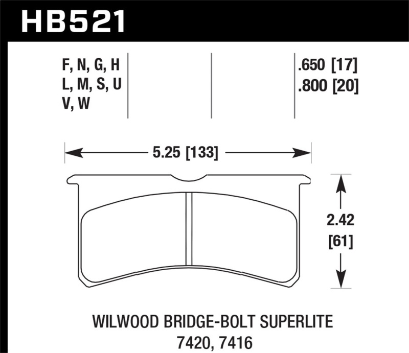 Picture of Hawk Performance HAWK DTC-30 Brake Pad Sets - HB521W.650
