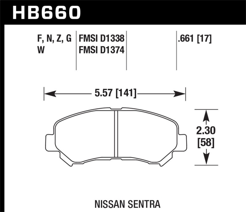 Picture of Hawk Performance HAWK HPS Brake Pad Sets - HB660F.661