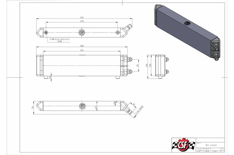 Picture of CSF Oil Coolers - 8066