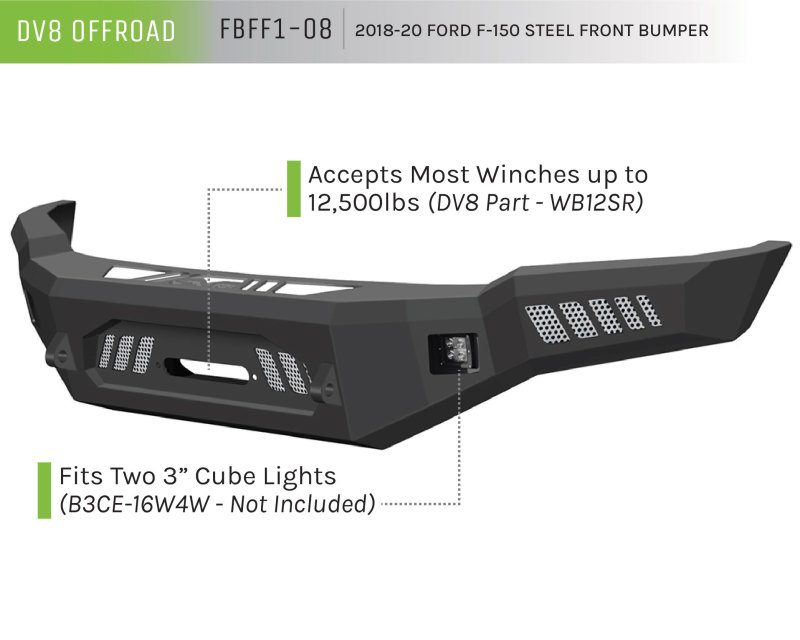 Picture of DV8 Offroad DVE Front Bumpers - FBFF1-08