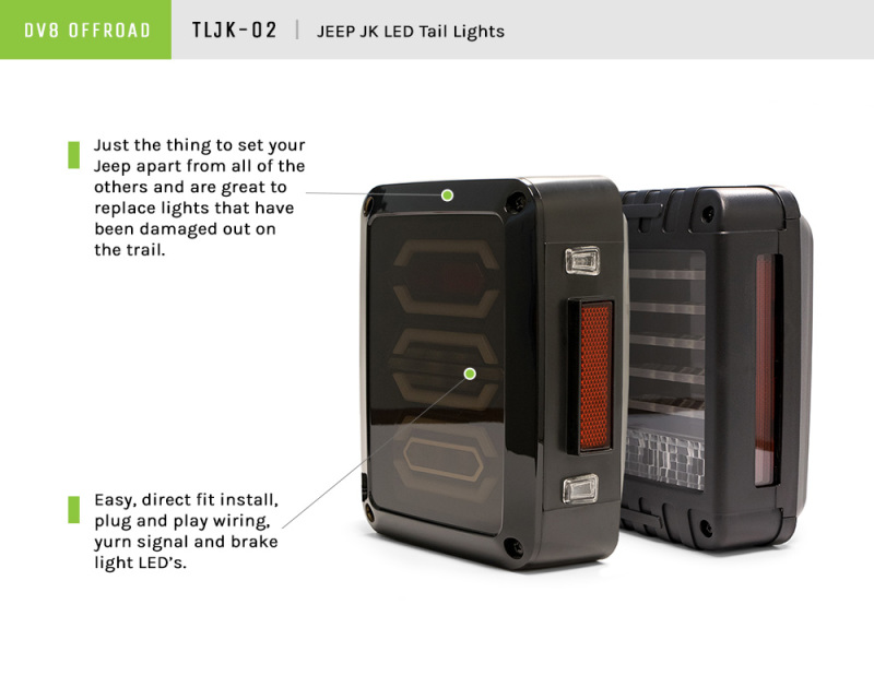 Picture of DV8 Offroad DVE LED Tail Lights - TLJK-02