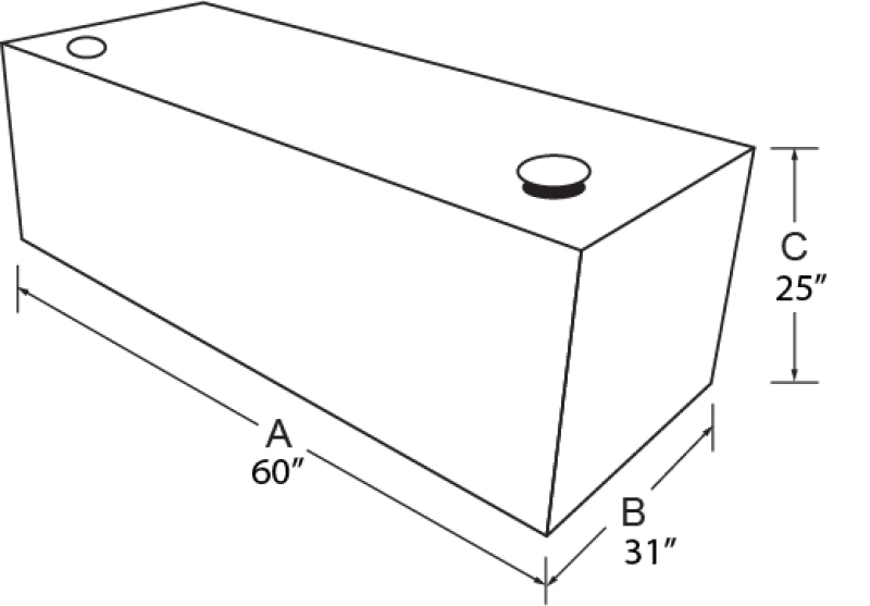 Picture of Tradesman TRA L-Shape Liquid Storage Tank-Alum Truck Boxes & Storage - 3259