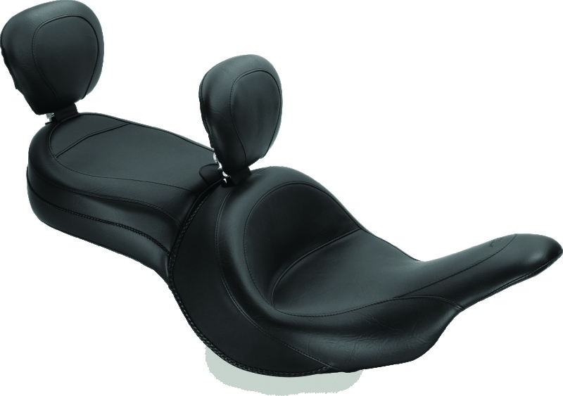 Picture of Mustang Motorcycle MMP 1 Piece with Driver and Passenger Backrest Original One-Piece Motorcycle Seats - 79688