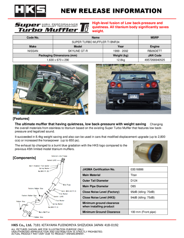 Picture of HKS Exhaust-Super Turbo Catback - 31030-AN004