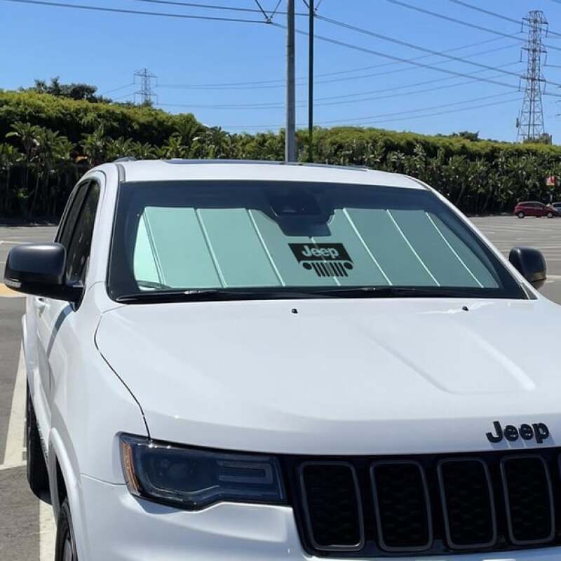 Picture of Covercraft 22-24 Jeep Grand Cherokee UVS100 Custom Sunscreen with Jeep Grill logo