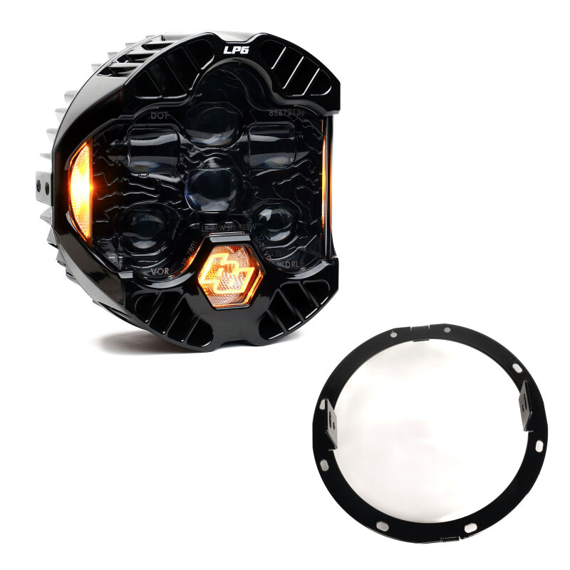 Picture of Baja Designs 14-23 Harley-Davidson Street Glide (Single Light) DOT LP6 LED DRL Headlight Kit - Amber
