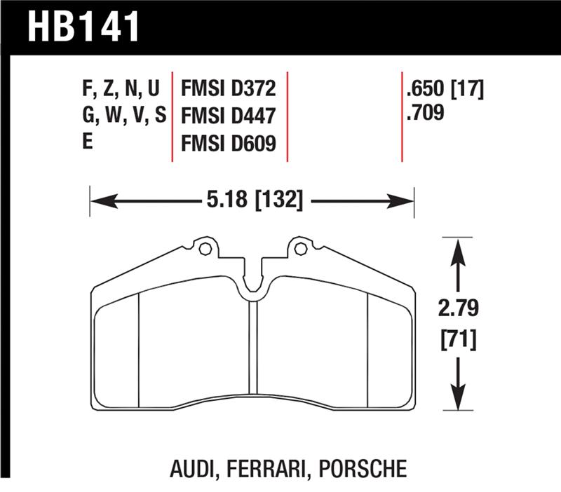 Picture of Hawk Performance HAWK HPS Brake Pad Sets Rear - HB141F.650