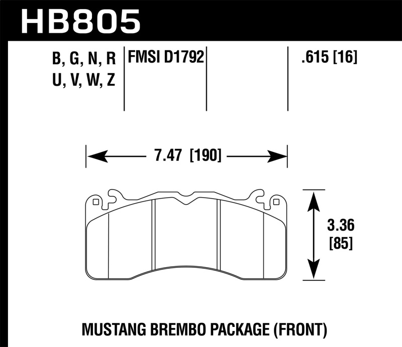 Picture of Hawk Performance HAWK DTC-30 Brake Pad Sets - HB805W.615