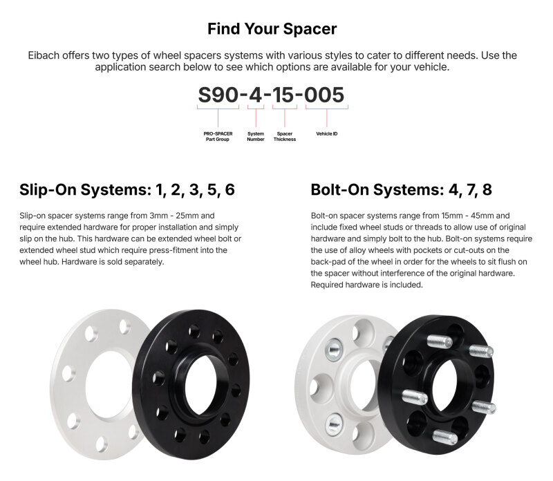 Picture of Eibach EIB Pro-Spacer Kits Wheel Spacers & Adapters - S90-4-20-035