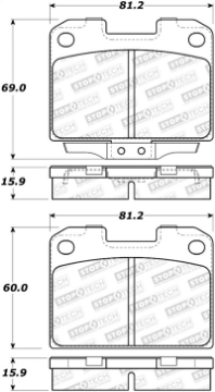 Picture of StopTech 93-99 Mitsubishi 3000GT Street Performance Rear Brake Pads