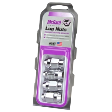 Picture of McGard Hex Lug Nut Cone Seat Bulge Style M12X1-5 - 3-4 Hex - 1-45in- Length 4-Pack - Chrome