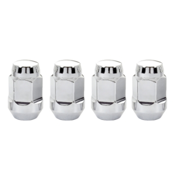 Picture of McGard Hex Lug Nut Cone Seat Bulge Style M12X1-5 - 3-4 Hex - 1-45in- Length 4-Pack - Chrome