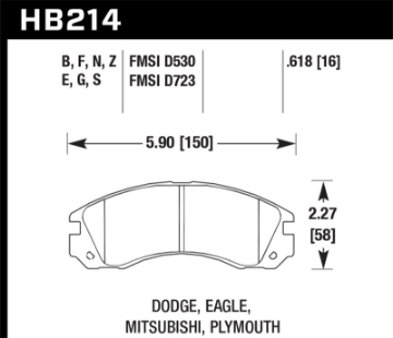 Picture of Hawk 91-96 Dodge Stealth - 91-99 Mitsubishi 3000GT - 05-06 Outlander HT-10 Race Front Brake Pads