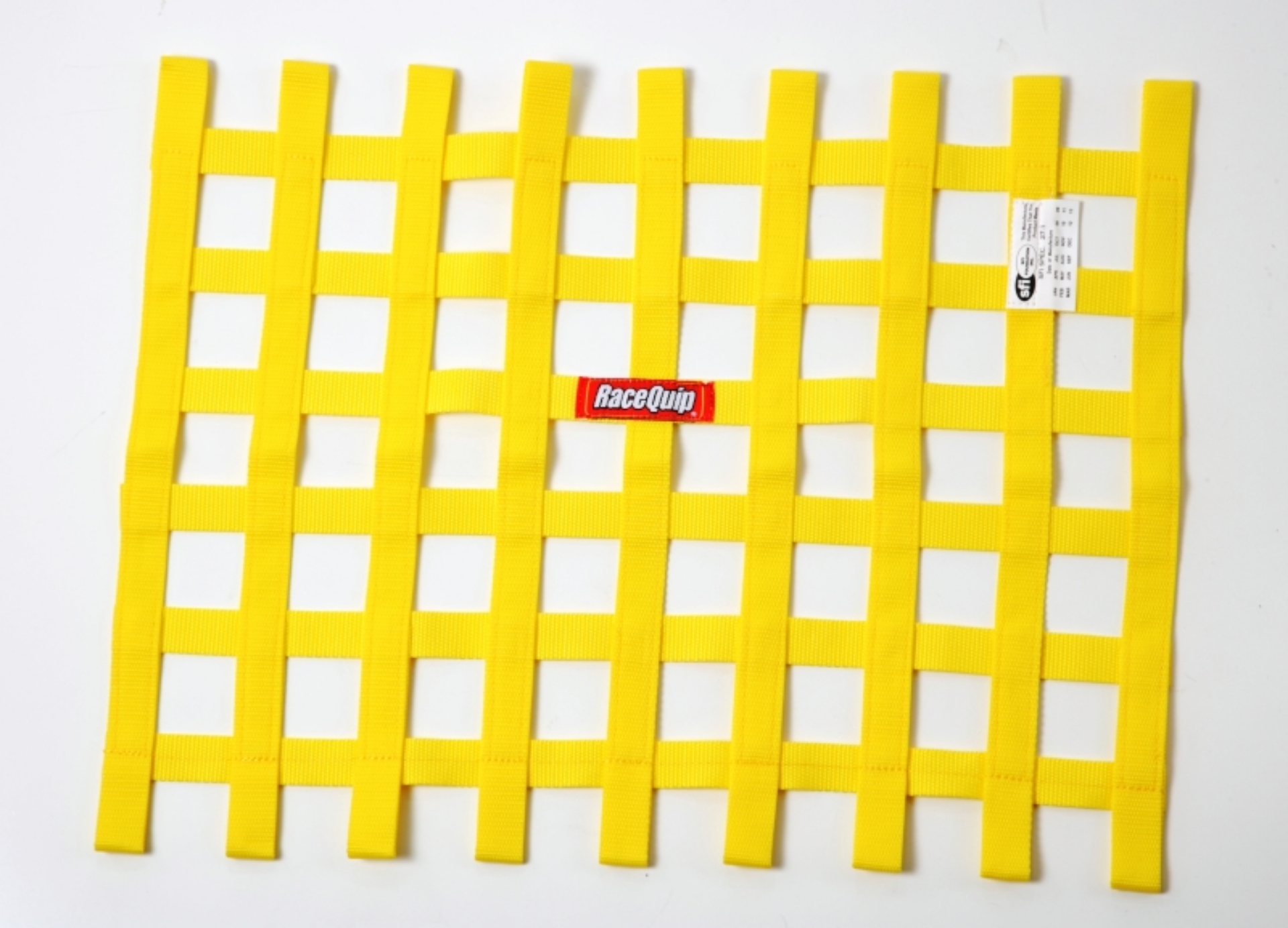 Picture of RaceQuip Yellow 18in H x 24W SFI Ribbon Window Net