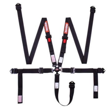 Picture of RaceQuip Camlock 5 Point 2In Auto Racing Harness Set - Pull-Down Lap - SFI 16-1 Seat Belt Set- Black