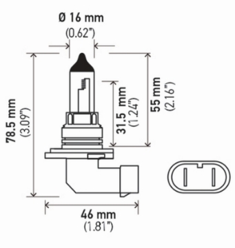 Picture of Hella Bulb 9006-Hb4 12V 55W P22D T4 2