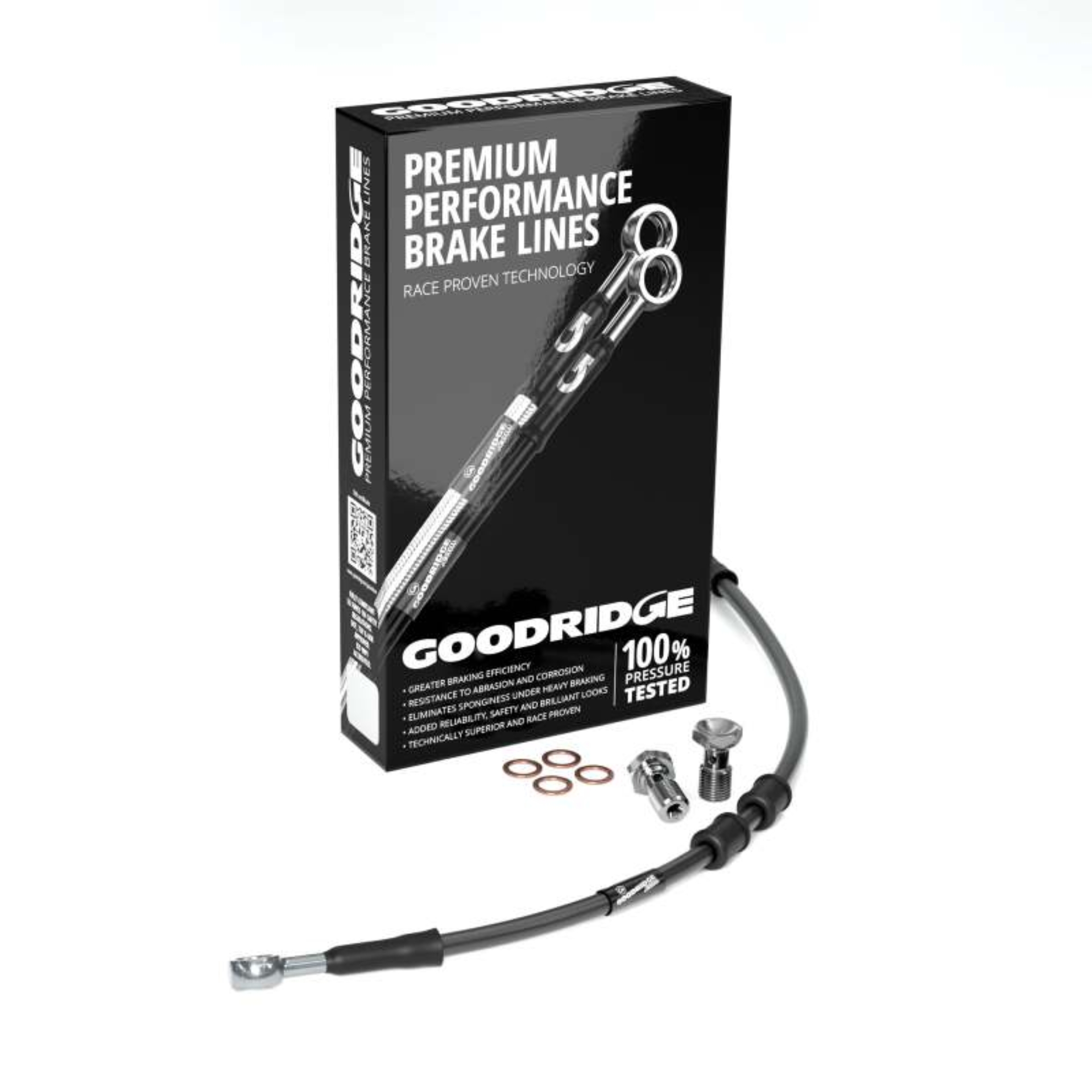Picture of Goodridge 08-17 HD FXDF +6in Black Brake Line Kit w/Stainless Steel Fittings