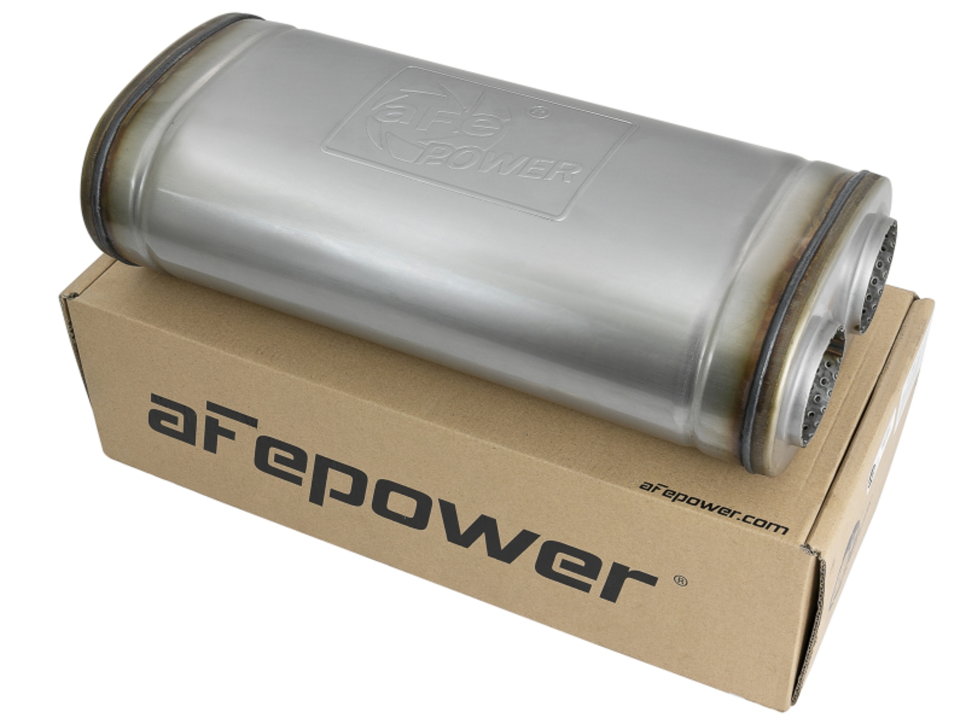 Picture of aFe MACH Force-Xp Muffler 2-1/2 IN ID Offset/Dual x 18 IN L x 8 IN W x 5 IN H - Oval Body