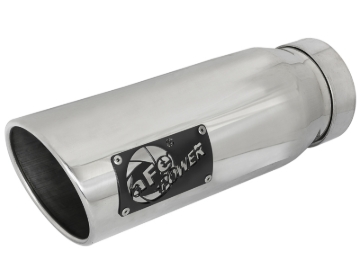 Picture of aFe MACH Force-Xp 304 SS Clamp-on Exhaust Tip Polished Left Side 4 IN Inlet x 5 IN Outlet x 12 IN L
