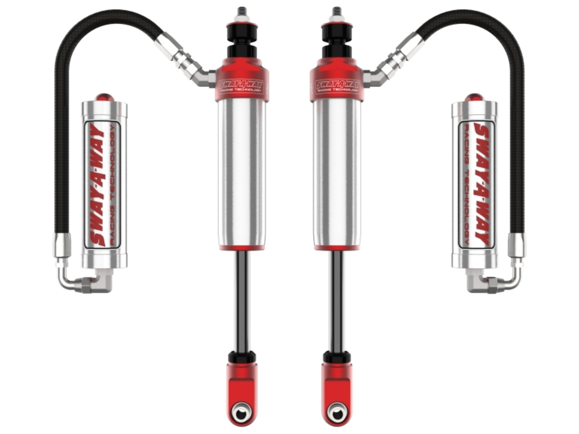 Picture of aFe Sway-A-Way 2.5 Front Shock Kit w/Remote Reservoirs for 0-1.5 IN Lifts Ford F-250/F-350 17-24 4WD