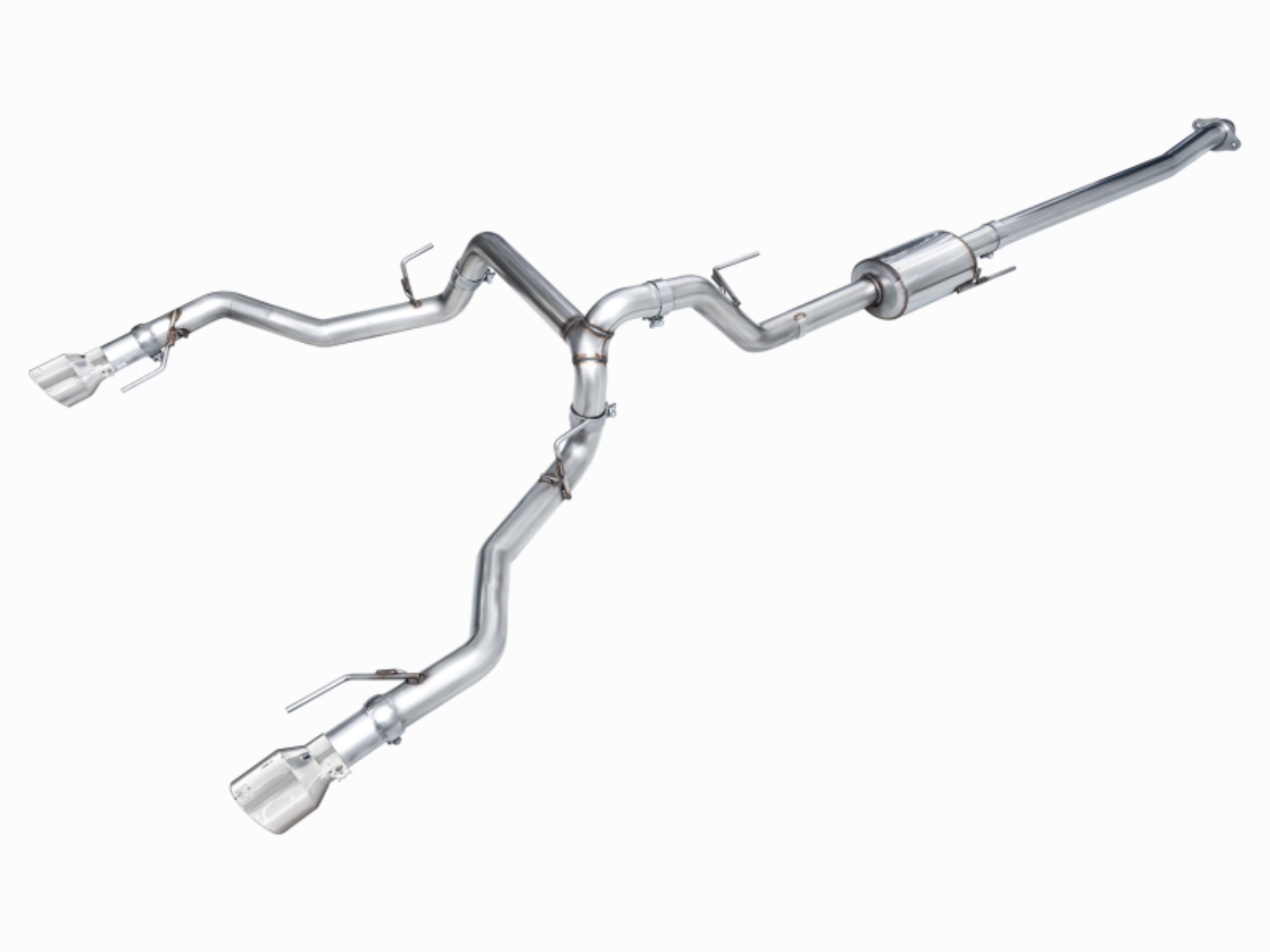 Picture of AWE Tuning 2021+ Ford F150 Tremor w/ Bumper Cutouts 0FG Non-Resonated Cat-Back w/ Chrome Silver Tips
