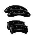 Picture of MGP 4 Caliper Covers Engraved Front & Rear Style 2/Chrysler Wing Black finish silver ch