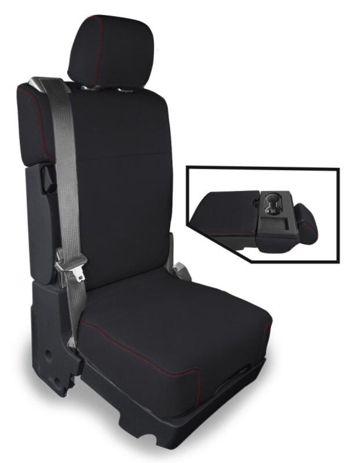 Picture of PRP 2015+ Ford F150 / 2017+ Super Duty Center Jump Seat Cover w/ Upper Console - Red
