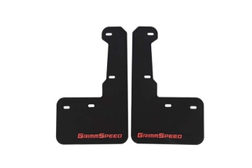 Picture of Grimmspeed 15-21 Subaru WRX/STI Mudflaps - Black w/ Red Lettering