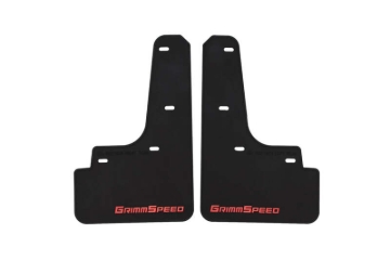 Picture of Grimmspeed 22-25 Subaru WRX Mudflaps - Black w/ Red Lettering