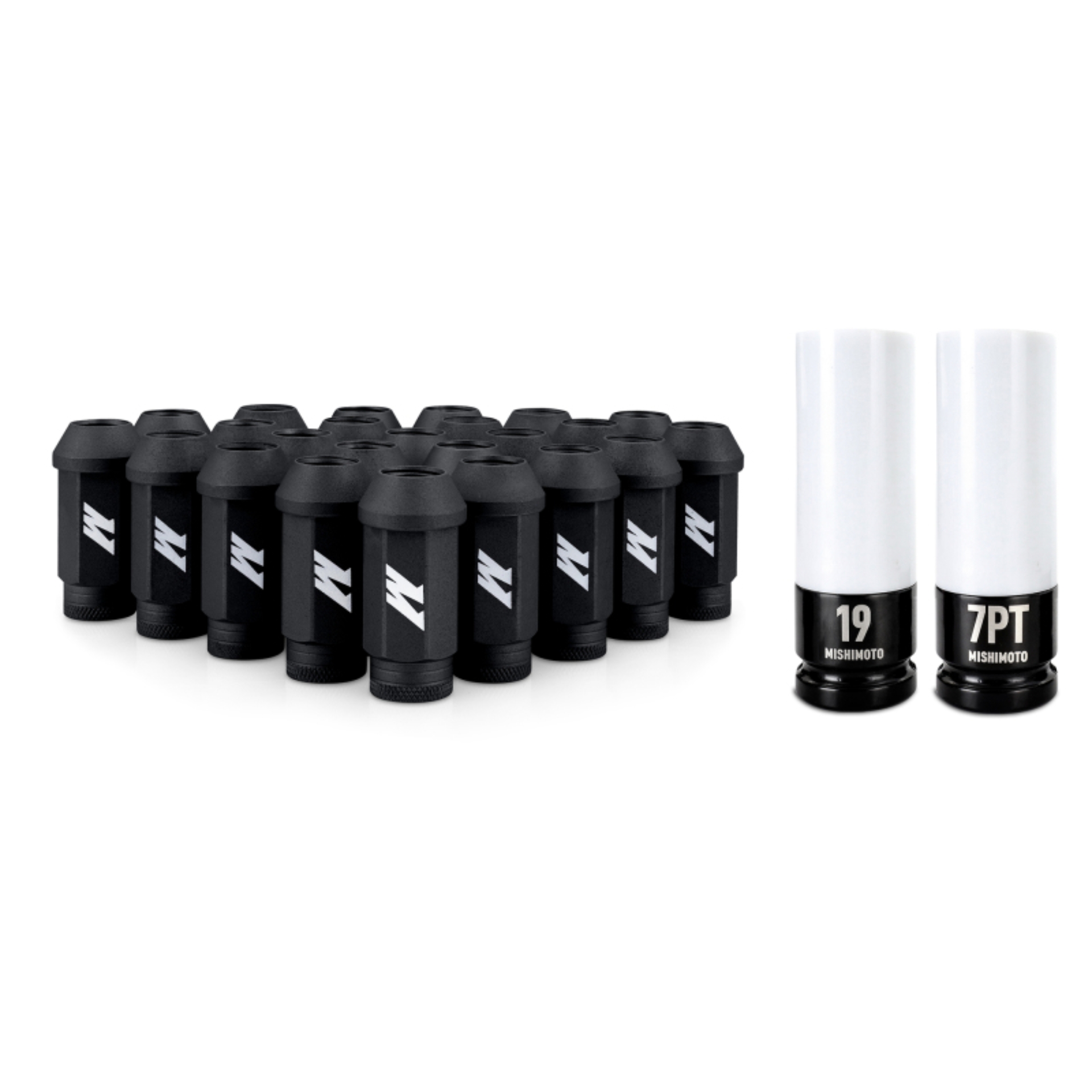 Picture of Mishimoto Steel Locking Lug Nuts M14x1.5 24pc Set Black