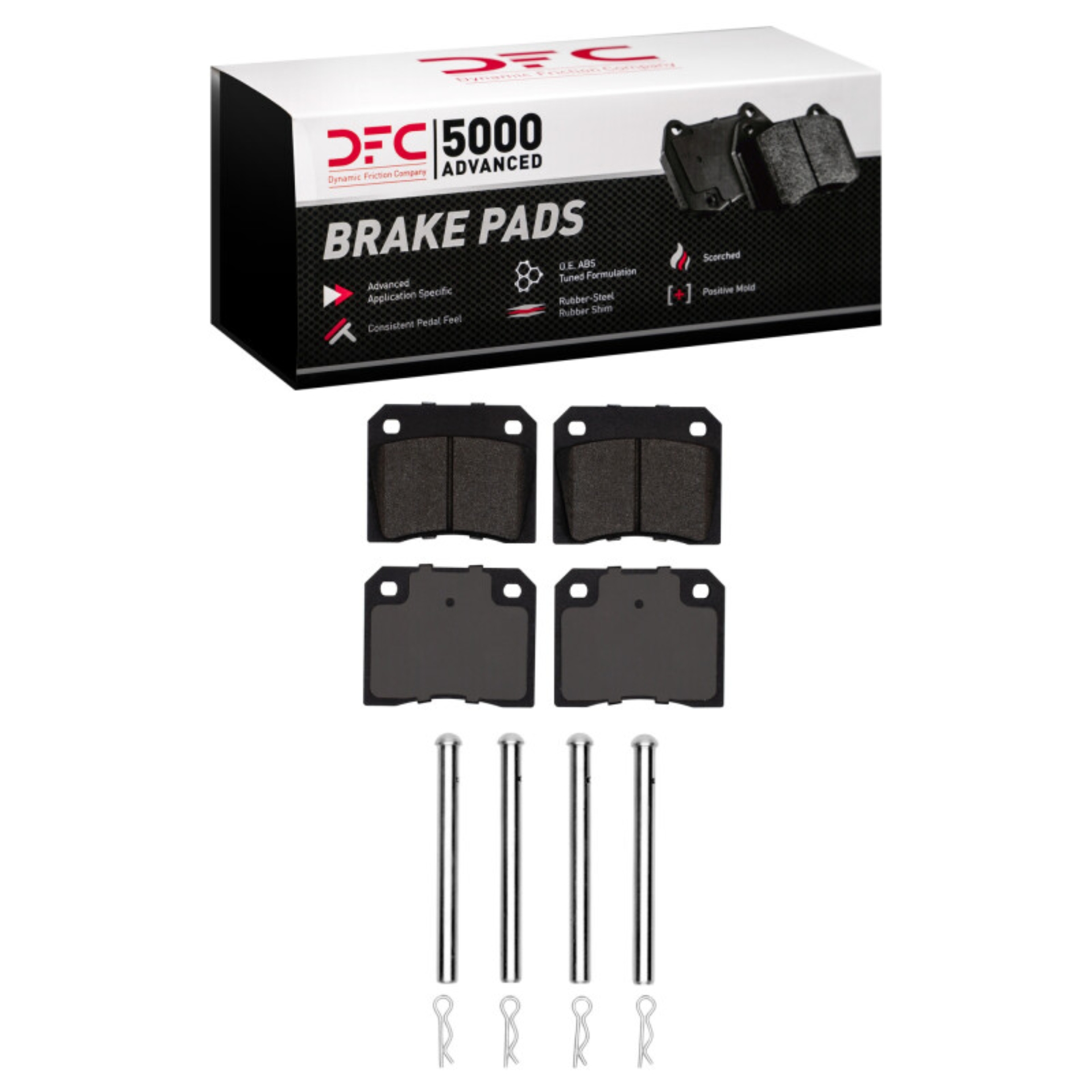 Picture of DFC 68-83 DeLorean DMC 12 Rear 5000 Advanced Low Metallic Brake Pads and Hardware Kit