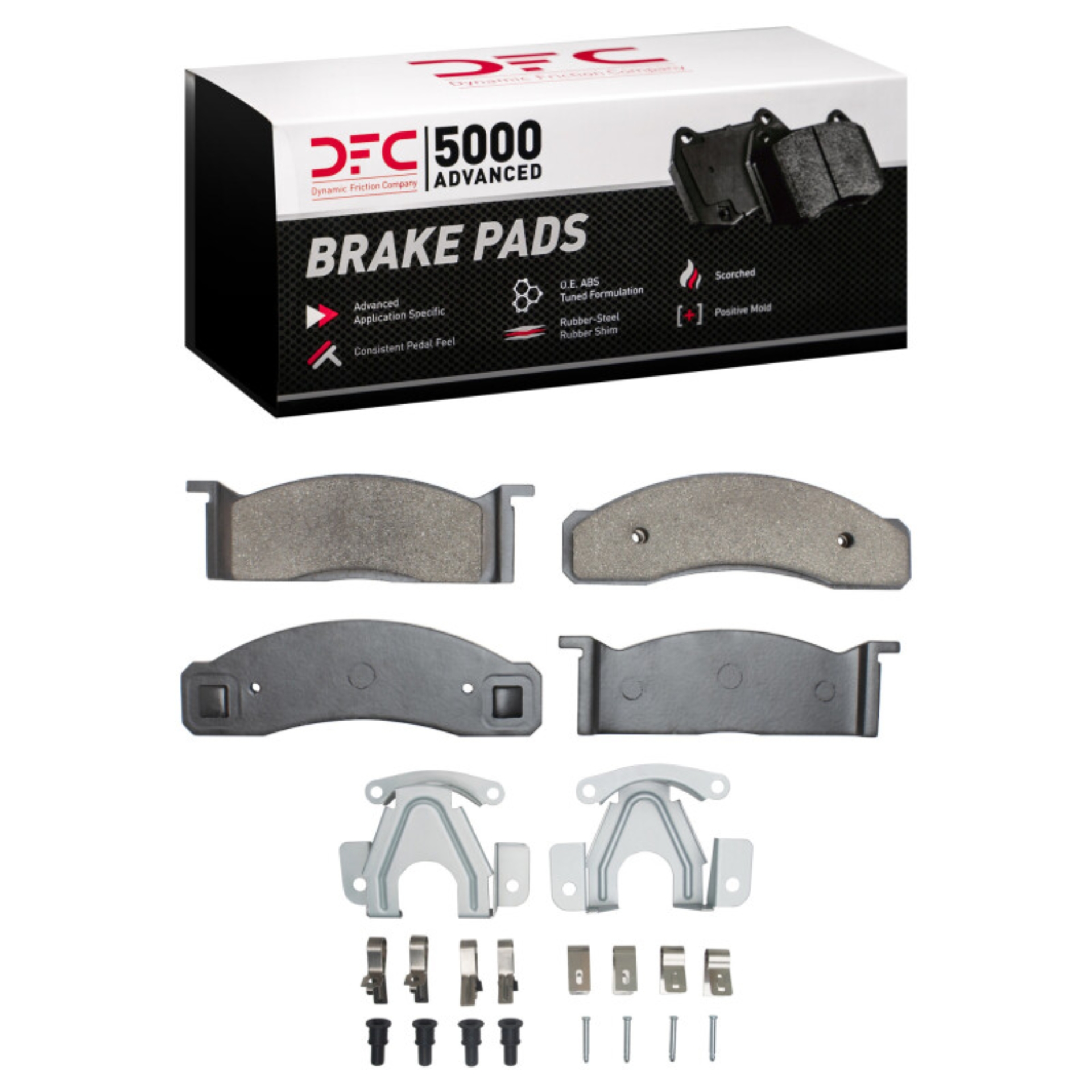 Picture of DFC 68-73 Ford Mustang Front 5000 Advanced Semi Metallic Brake Pads and Hardware Kit