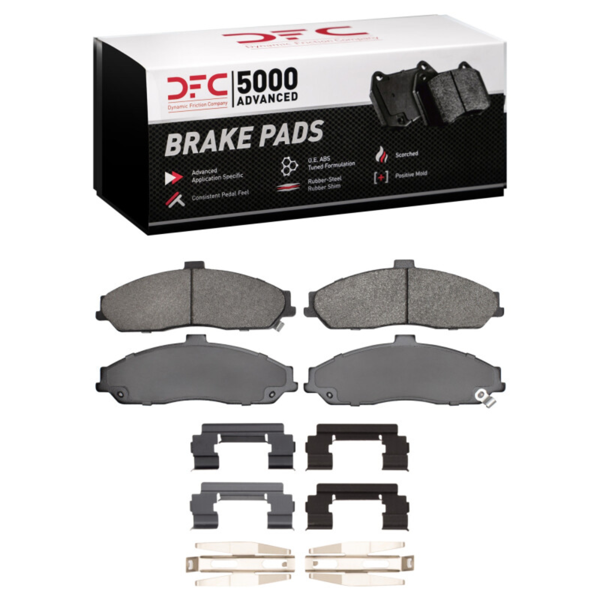 Picture of DFC 97-10 Chevrolet Corvette Front 5000 Advanced Semi Metallic Brake Pads and Hardware Kit
