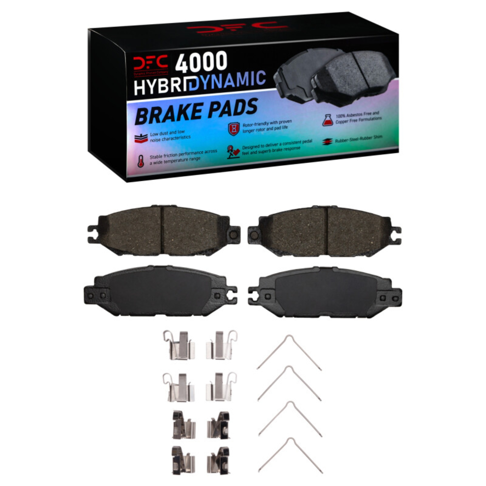 Picture of DFC 93-00 Lexus LS400 Rear 4000 HybriDynamic Brake Pads and Hardware Kit