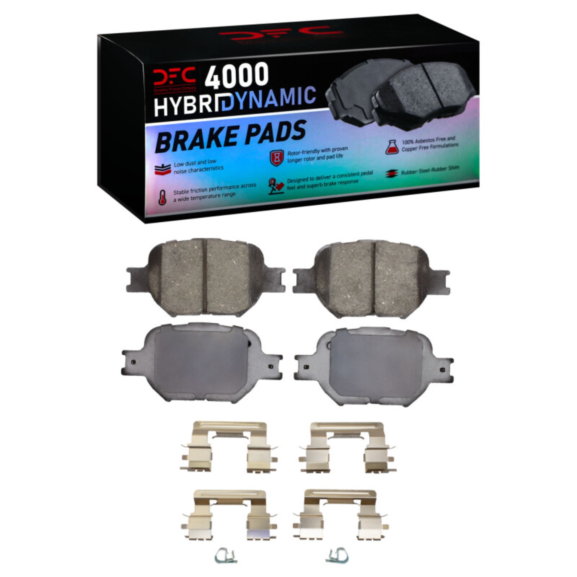 Picture of DFC 00-10 Scion TC Front 4000 HybriDynamic Brake Pads and Hardware Kit