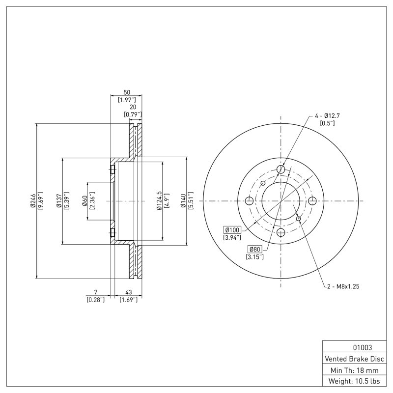 Picture of DFC 99-07 Suzuki Aerio Front Brake Rotor