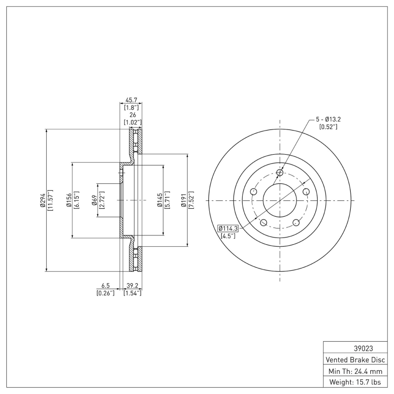 Picture of DFC 07-25 Chrysler Sebring Front Brake Rotor