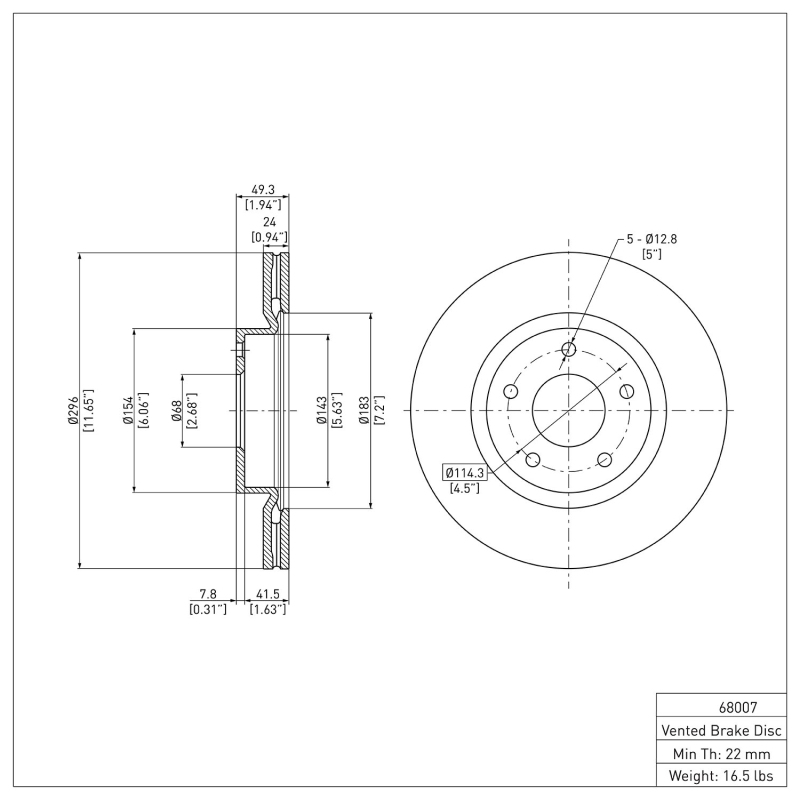 Picture of DFC 03-05 Infiniti G35 Front Brake Rotor