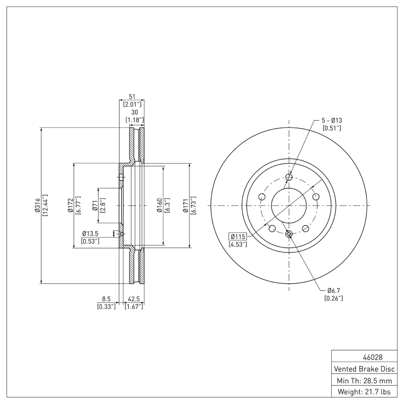 Picture of DFC 09-11 Cadillac STS Front Brake Rotor