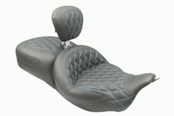 Picture of Mustang 08-25 Harley FL Touring Rd King Sp, Rd Glide Ltd, Dble Diamond ST Backrest - Black/SB