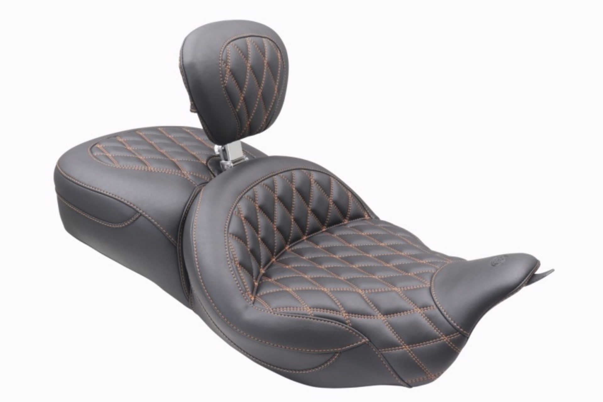 Picture of Mustang 08-25 Harley FL Touring Rd King Sp, Rd Glide Ltd, Dble Diamond ST Backrest - Black/MO