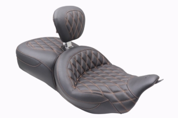 Picture of Mustang 08-25 Harley FL Touring Rd King Sp, Rd Glide Ltd, Dble Diamond ST Backrest - Black/MO