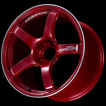 Picture of Advan TC4 18x8.0 / +42 Offset / 5x112 / 66.5mm Bore / Racing Candy Red and Ring