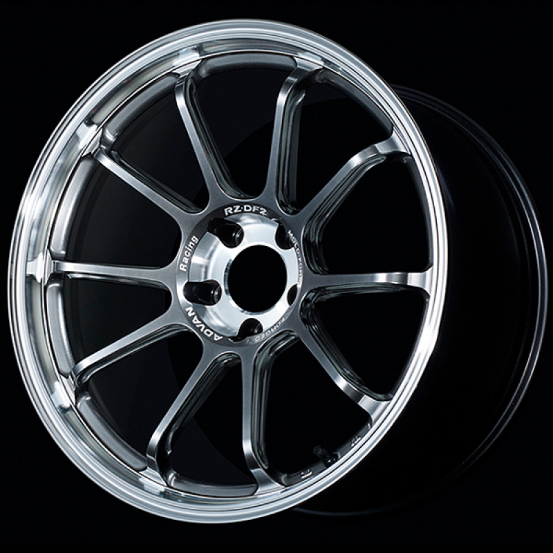 Picture of Advan RZ-DF2 20x11.0 / +15 Offset / 5x114.3 / 73mm Bore / Diamond Cut and Hyper Platinum Black