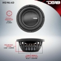 Picture of DS18 10in 600 Watts RMS 4 ohm DVC Shallow Mount Fiber Glass Subwoofer IXS Series