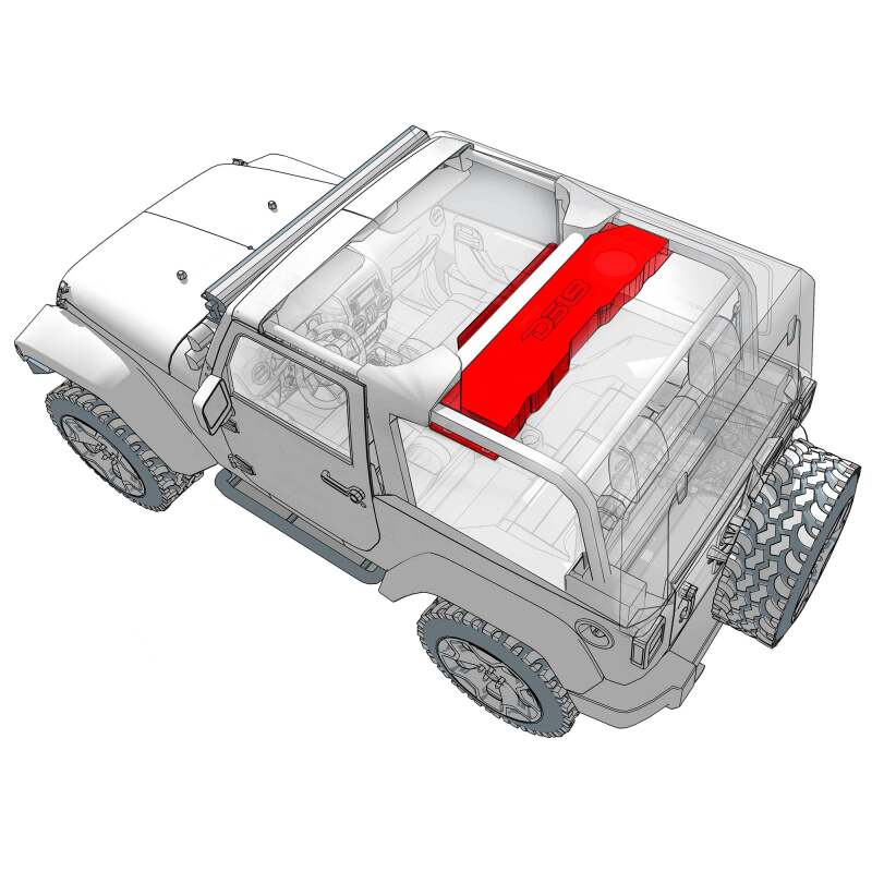 Picture of DS18 2007-18 Jeep JK/JKU Soundbar Fits 4 x 8in Speakers (Not Included) Tweeters Drivers Included-Red