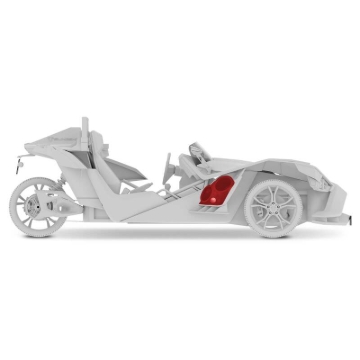 Picture of DS18 2015+ Polaris Slingshot Front Fender Dual 8in Speakers & Enclosure w/ LED Lights